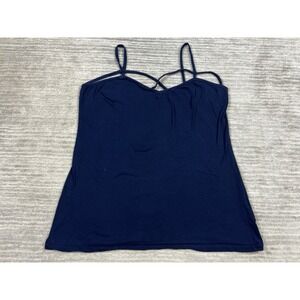 Aveto Top Womens 1X Blue Camisole Sleeveless Cotton Blend